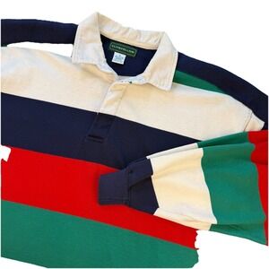 Vintage‎ Club Fellow Multicolor Striped Rugby Shirt Colorblock Medium 90s Y2K